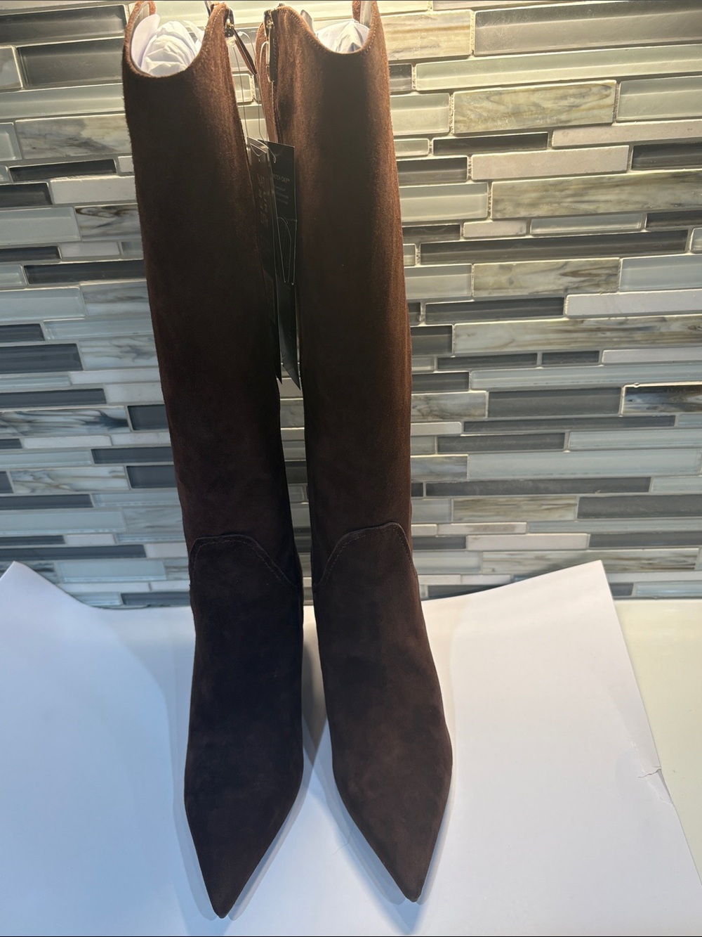 Naturalizer Emily Chocolate Brown Pointed Toe high Suede Boots